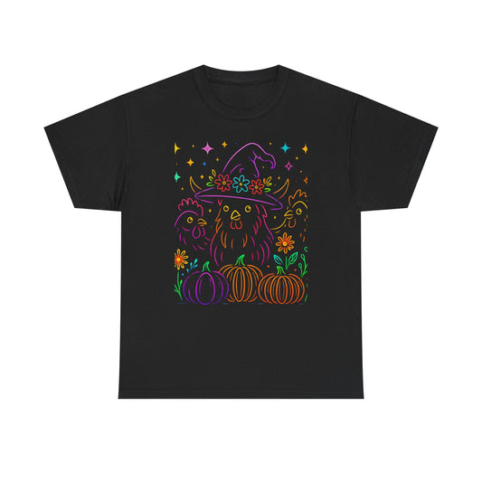 Witchy Chicken Tee – Magical Halloween Pumpkin Shirt