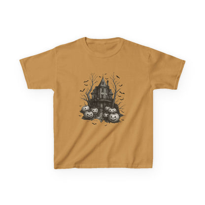 Spooky Haunted House Dino Tee - Halloween Kids Shirt