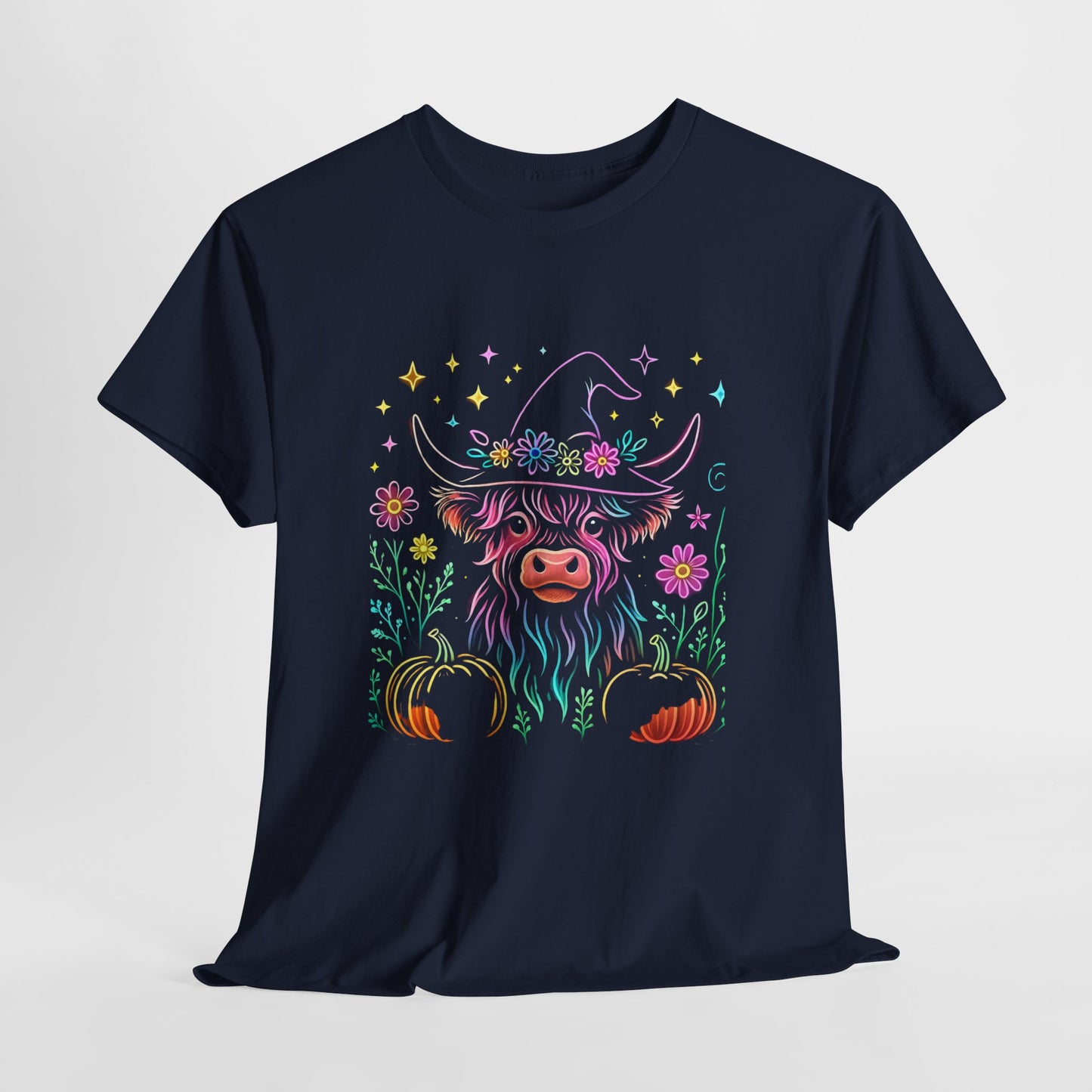 🎃 Magical Highland Cow Tee – Witchy Pumpkin Farm Shirt