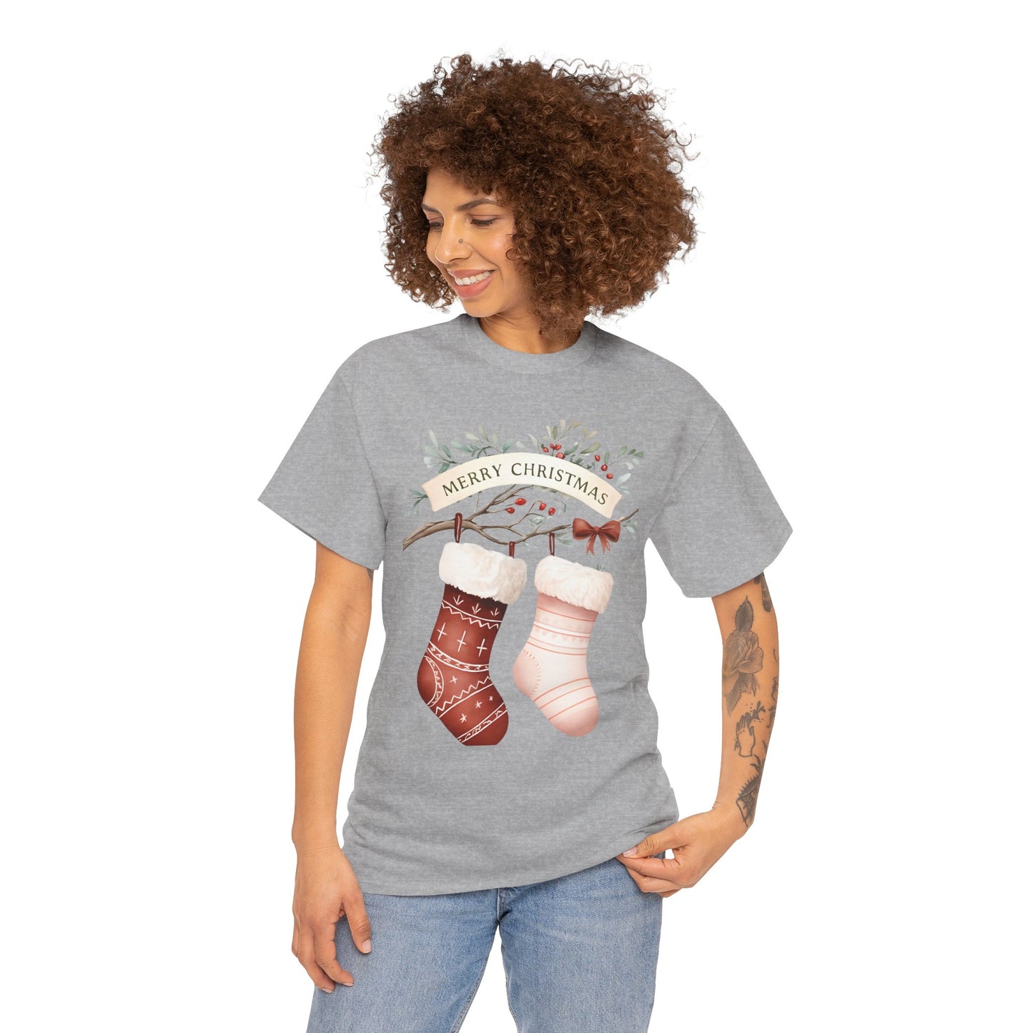 Watercolor Christmas Stocking Tee - Hope & Love