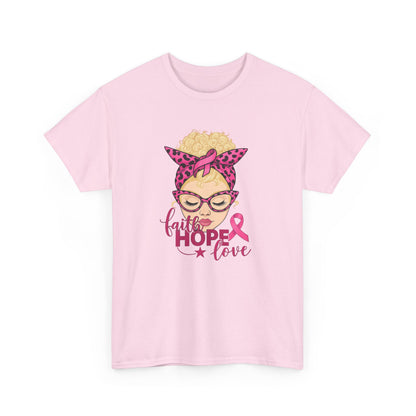 Hope Love Pink Ribbon Tee - Breast Cancer Awareness