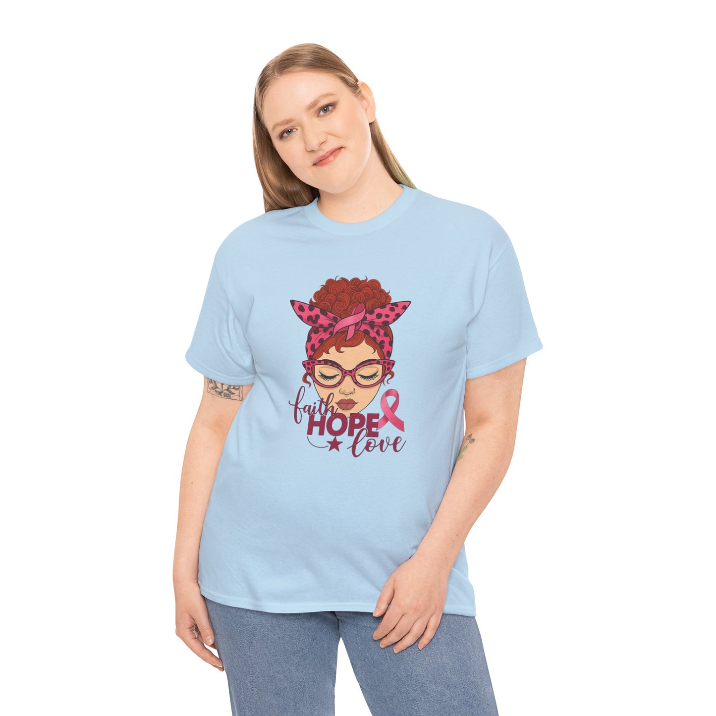 Empowering Cancer Awareness Tee, Hope Love Pink Ribbon Shirt, Inspirational Unisex Tee, Gifts for Breast Cancer Awareness, Supportive [...]