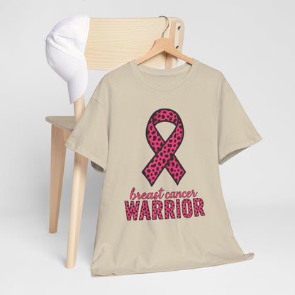 Pink Leopard Ribbon Breast Cancer Awareness Tee