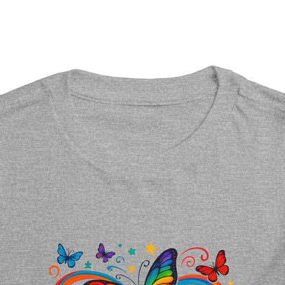 Toddler Tee - Neurodiversity is Beautiful Butterfly Rainbow Puzzle Piece Tee