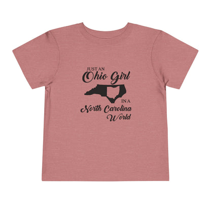 Toddler Tee Ohio Girl in North Carolina World Design Shirt