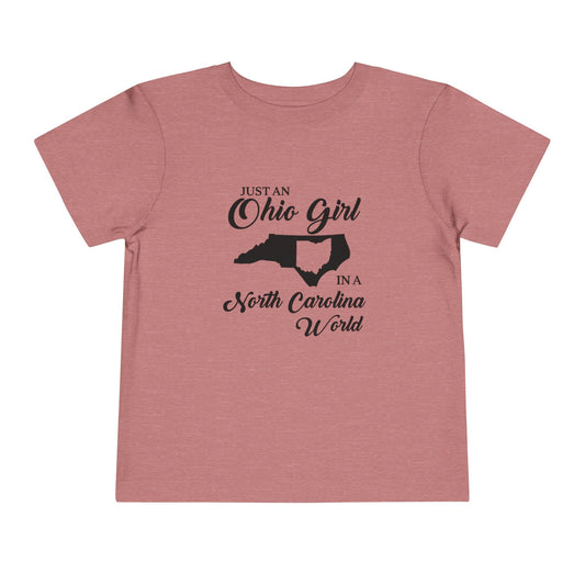 Toddler Tee Ohio Girl in North Carolina World Design Shirt
