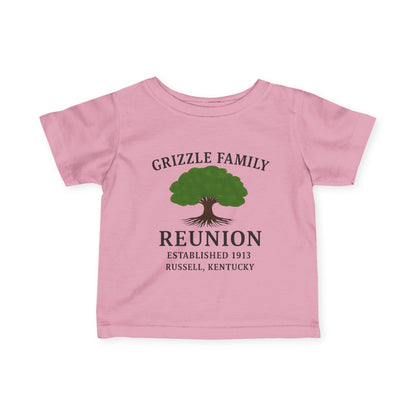 Grizzle Family Reunion Infant Tee, Baby Tee, Personalized Family Shirt, Cute Kid's Apparel, Gift for New Parents, Celebration Outfit