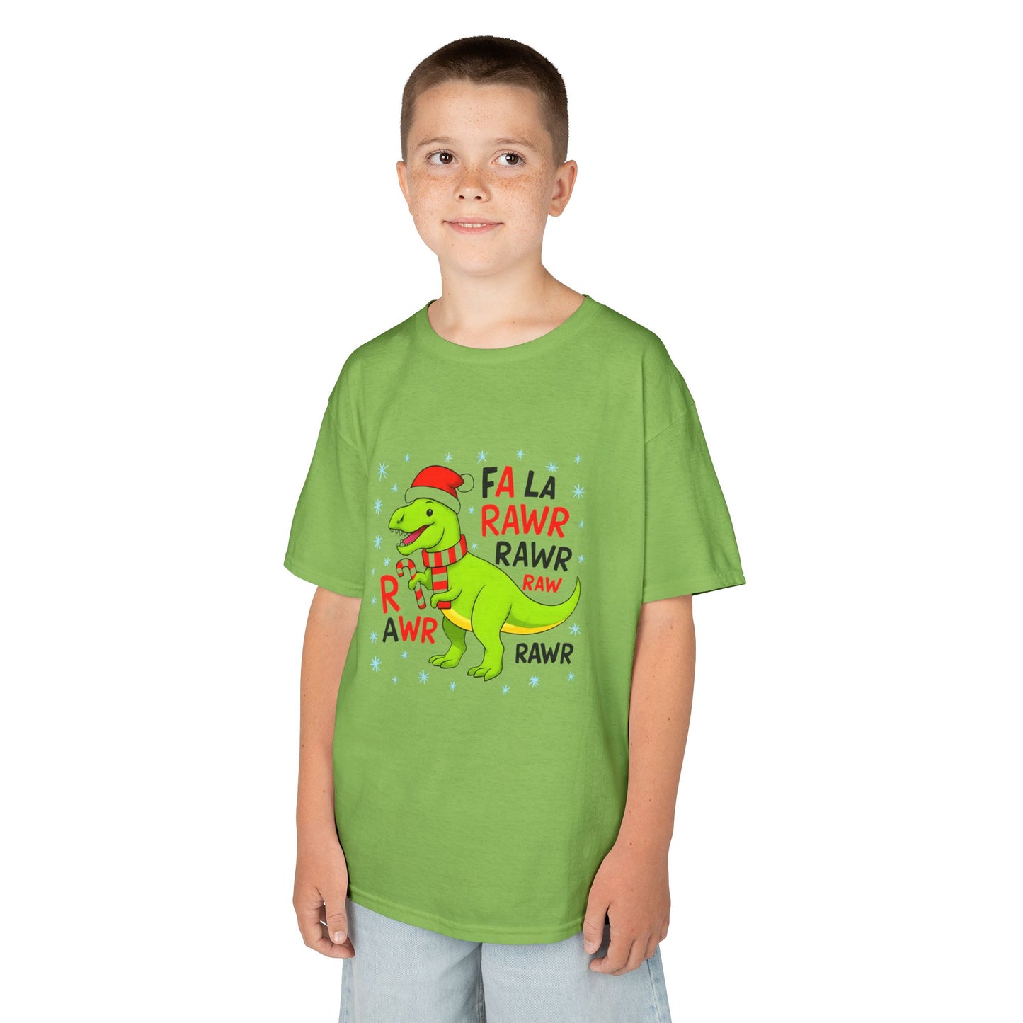 Holiday Dinosaur Kids Tee, Christmas Shirt, Fun Dinosaur T-Shirt, Kids Party Outfit, Cute Graphic Tee, Gift for Kids