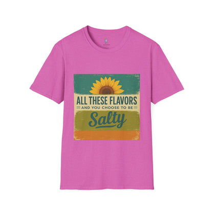 Sunflower Salty T-Shirt: Unisex Softstyle Tee for Sunshine Lovers, Casual Wear, Birthday Gift, Summer Vibes, Relaxed Style