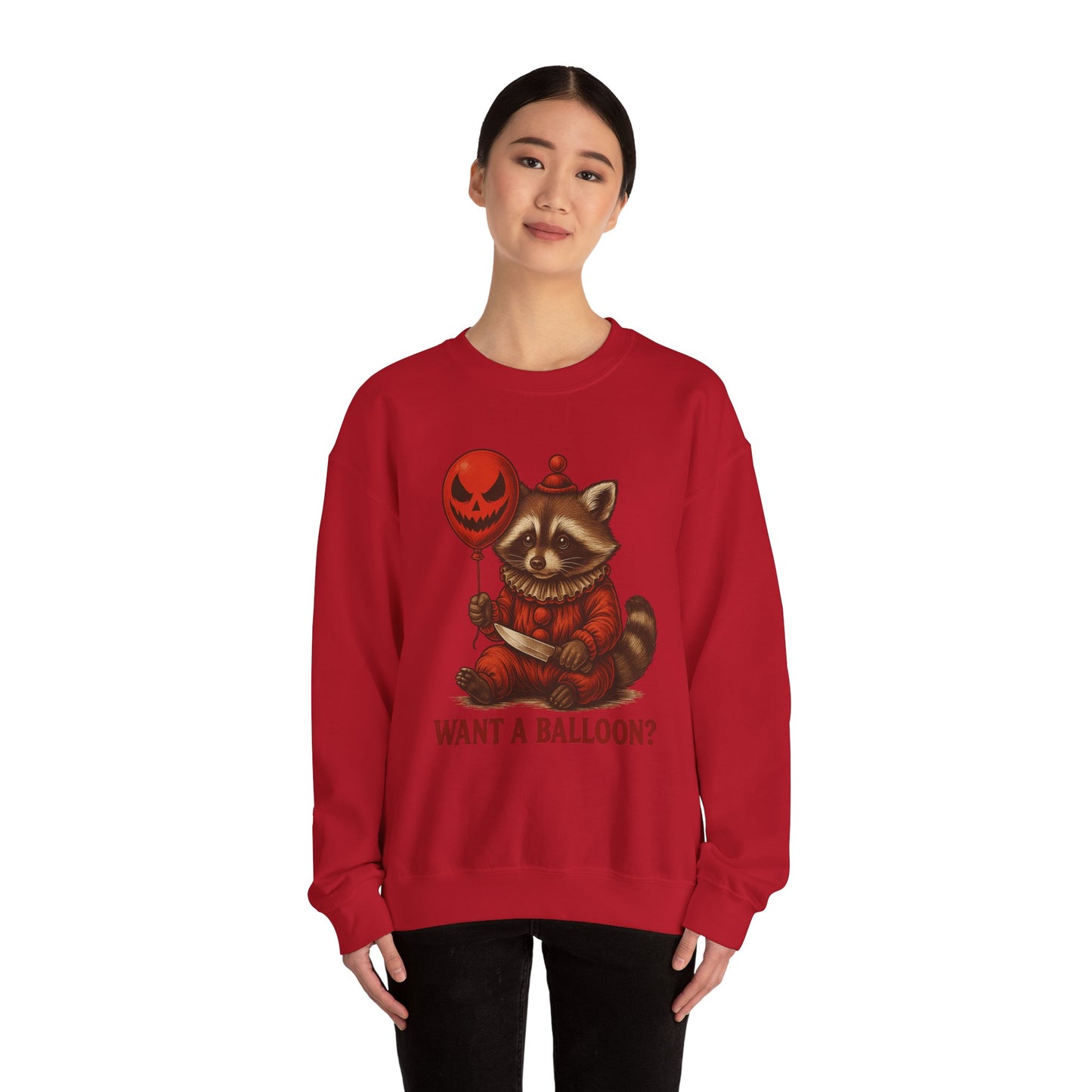 Creepy Clown Raccoon Halloween Sweatshirt