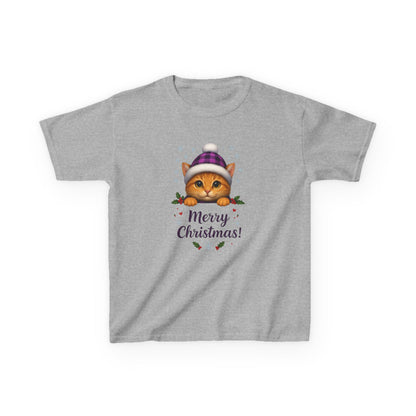 Ginger Cat Merry Christmas Kids Tee