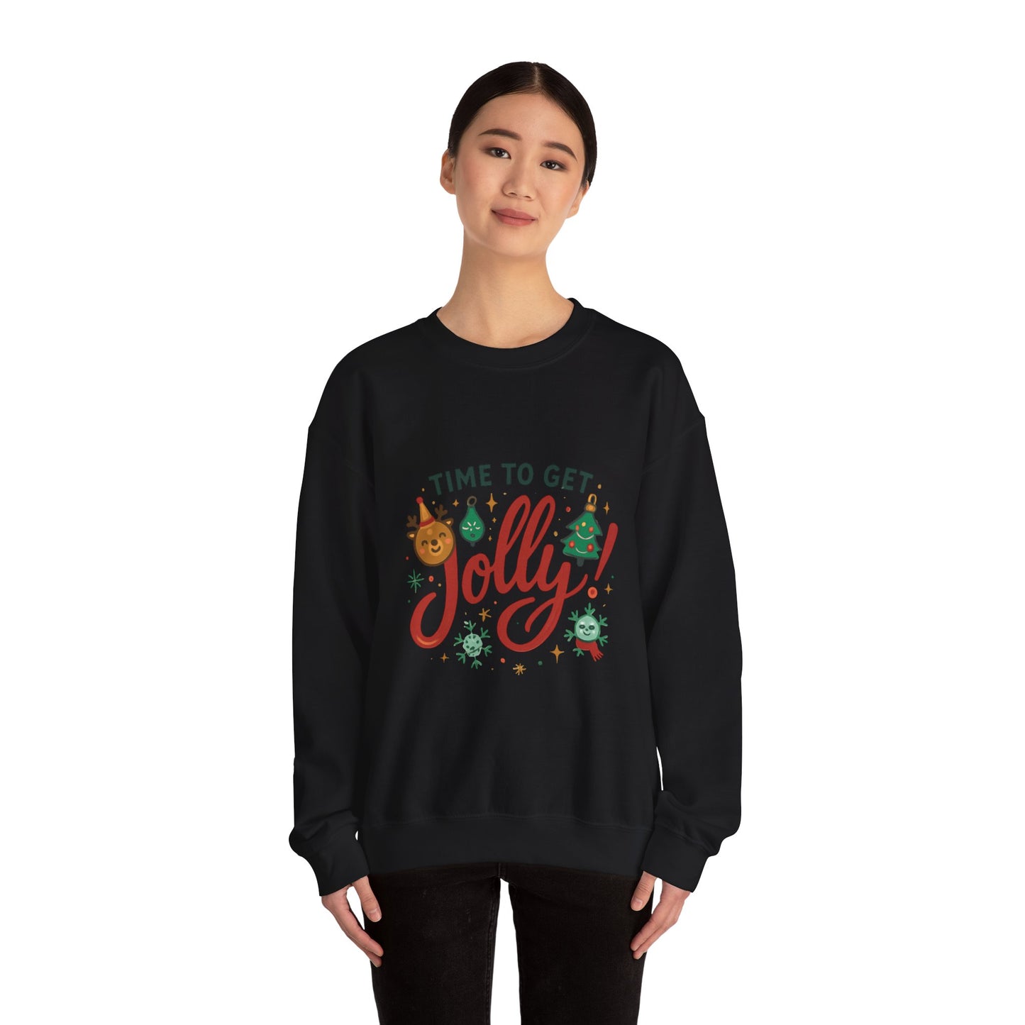 Holiday Sweatshirt - "Time to Get Jolly!" Christmas Crewneck