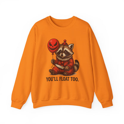 Creepy Clown Raccoon Halloween Sweatshirt