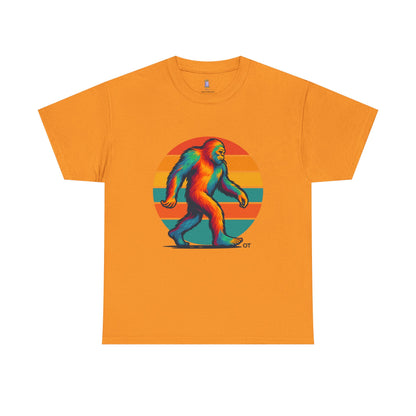 Colorful Bigfoot Unisex T-Shirt, Fun Graphic Tee for Nature Lovers, Perfect for Holidays, Festivals, Camping, Gifts