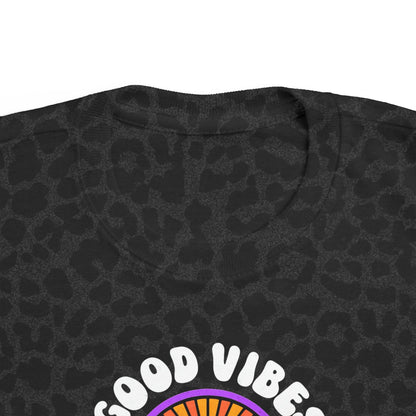 Toddler's Good Vibes Tee - Bright Jersey T-Shirt for Kids, Fun Summer Wear, Gift for Birthdays, Playdates, Rainbow Theme