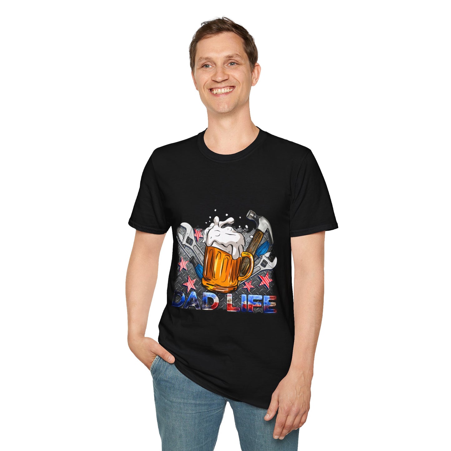 Camiseta gráfica "Papá Vida", camiseta unisex de estilo suave, regalo para el Día del Padre, ropa para amantes de la cerveza, ropa informal de fin de semana, regalos para papá