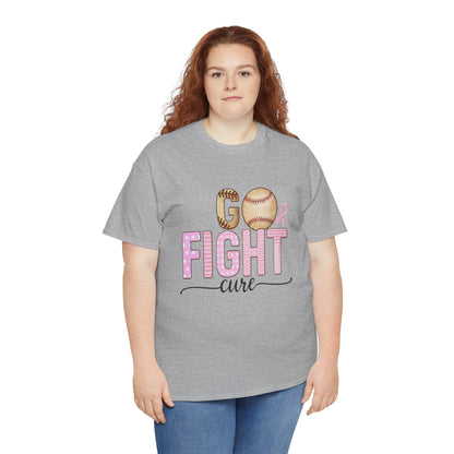 Go Fight Cure Baseball Pink Ribbon Awareness Tee