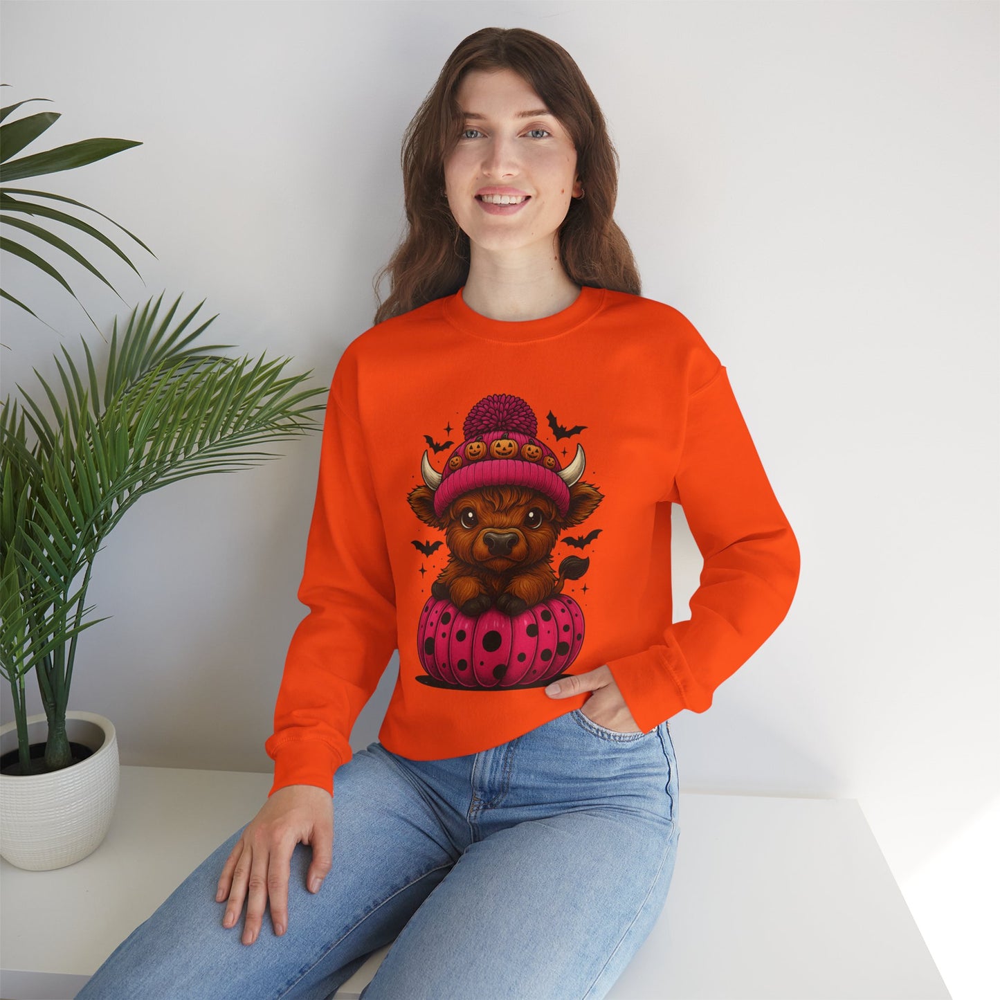 Highland Cow Halloween Sweatshirt - Cute Fall Vibes