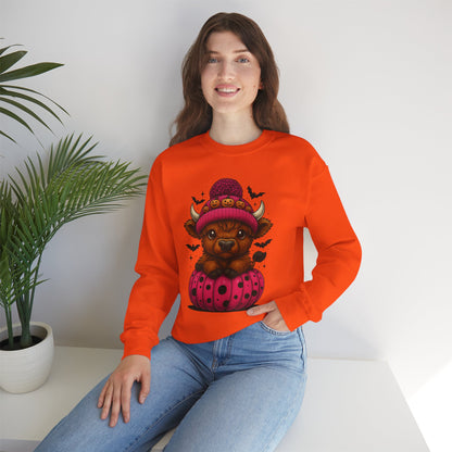 Highland Cow Halloween Sweatshirt - Cute Fall Vibes