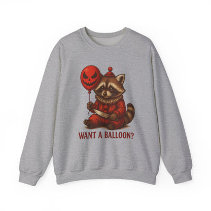 Creepy Clown Raccoon Halloween Sweatshirt