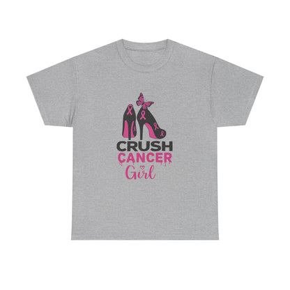 Crush Cancer Girl Tee: High Heels, Pink Ribbon, Hope