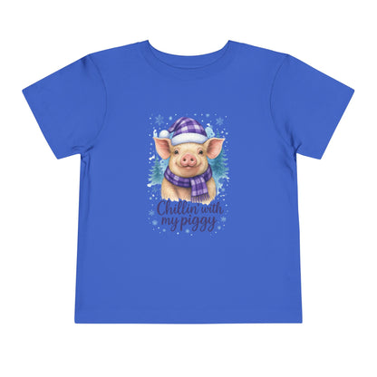 Chillin' Piggy Toddler Christmas Tee