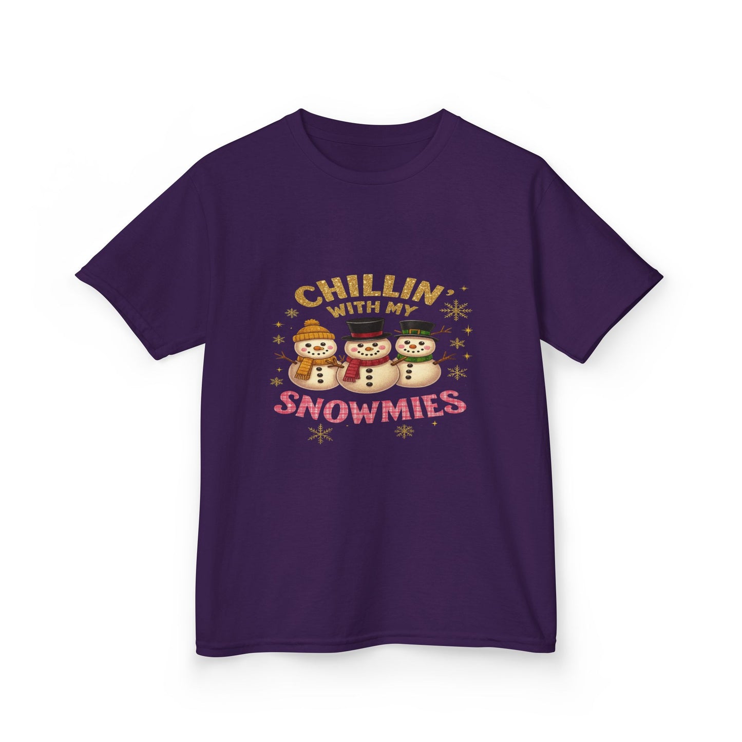 Chillin' with My Snowmies - Holiday Dinosaur Kids Tee