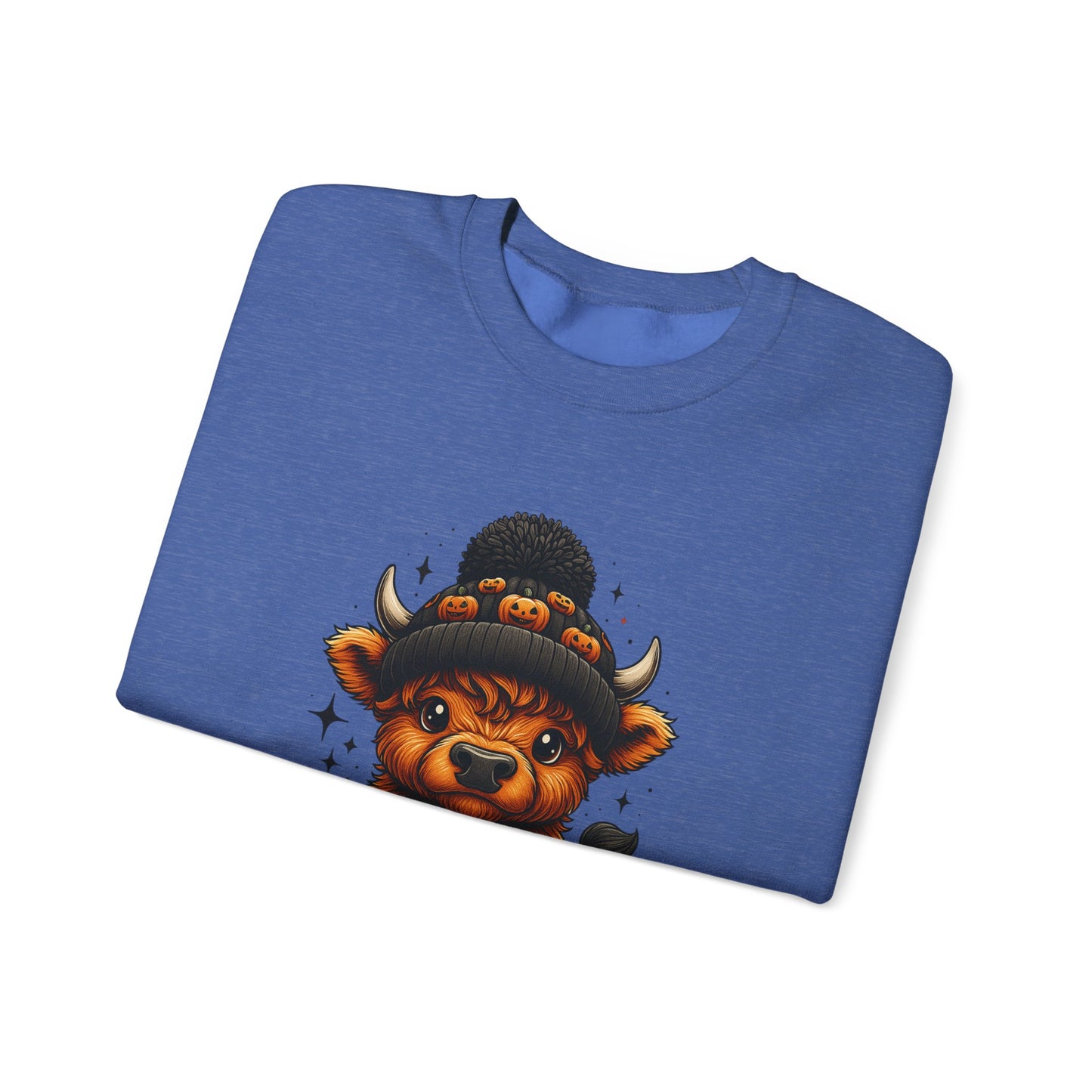 Halloween Cow Calf in Pumpkin Crewneck Sweatshirt