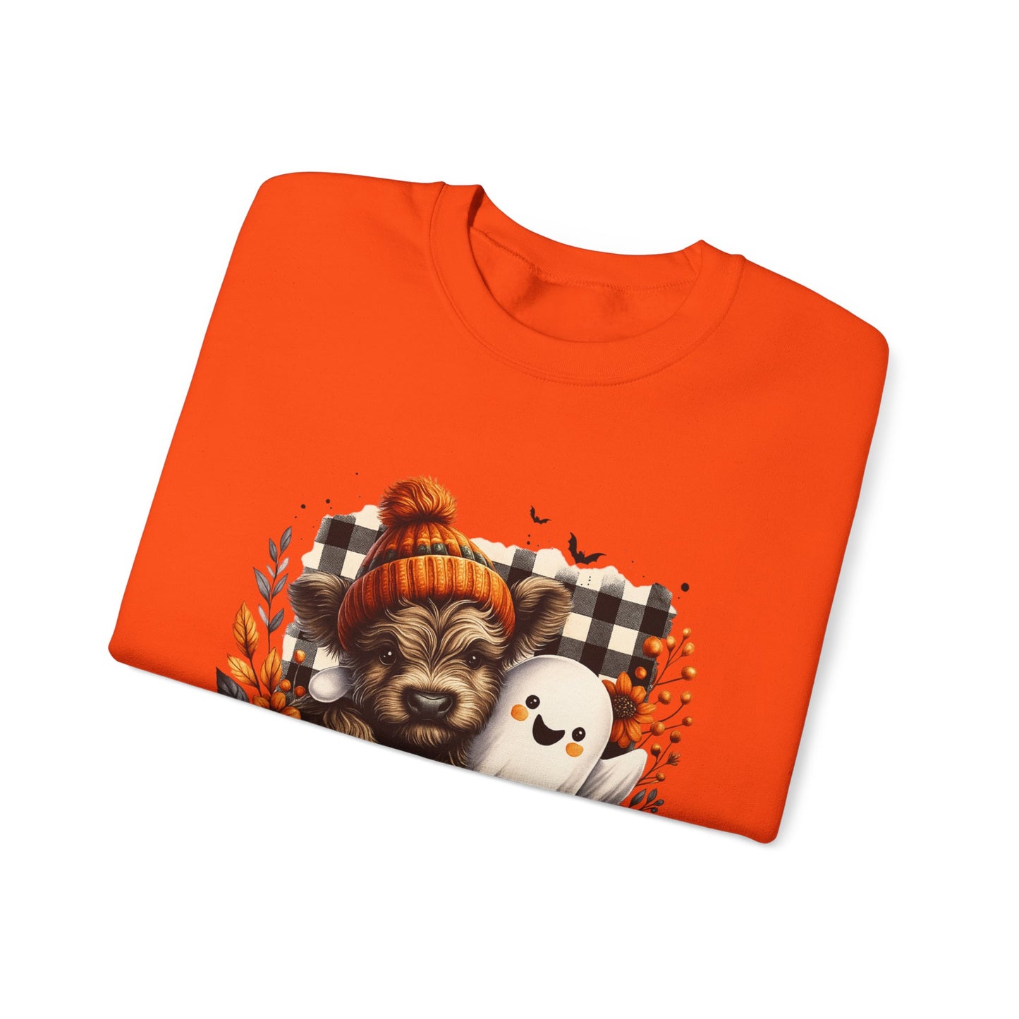 Cute Halloween Dog & Ghost Crewneck Sweatshirt