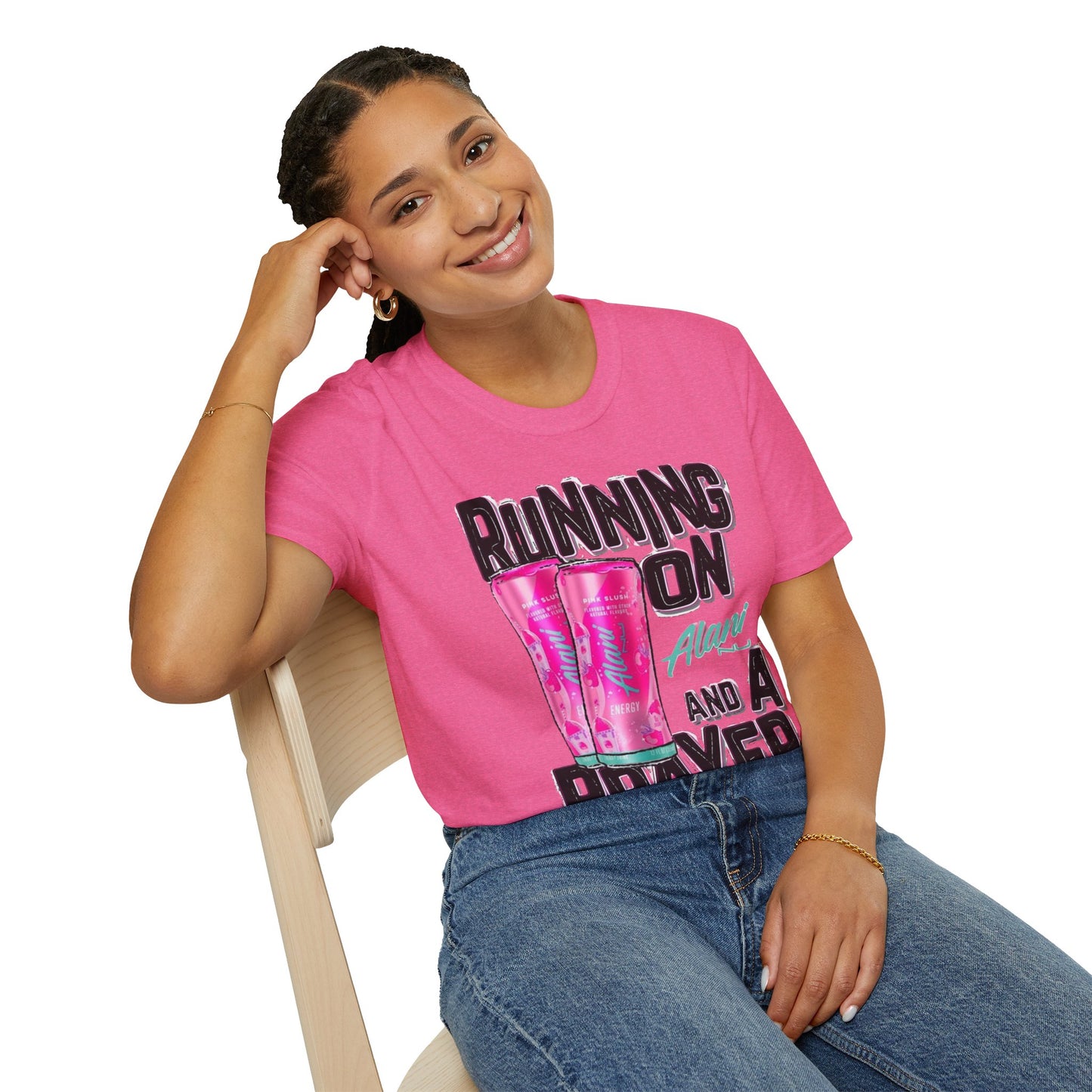 Running on a Prayer T-Shirt, Unisex Graphic Tee, Fun Casual Wear, Gift for Friends, Everyday Style, Faith-Inspired Apparel