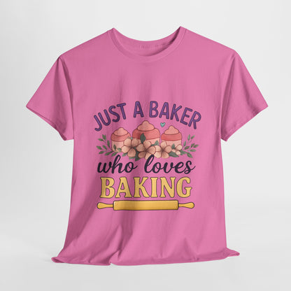 Baking Lover Tee with Cupcake and Rolling Pin Design