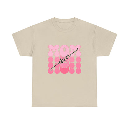 MOM Cheer – Pink Bubble Letter Spirit Tee