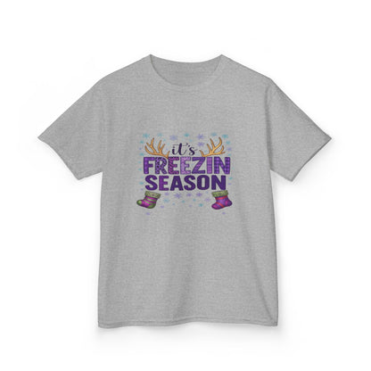 It's Freezin' Season Dino Christmas Tee - Kids Holiday Shirt