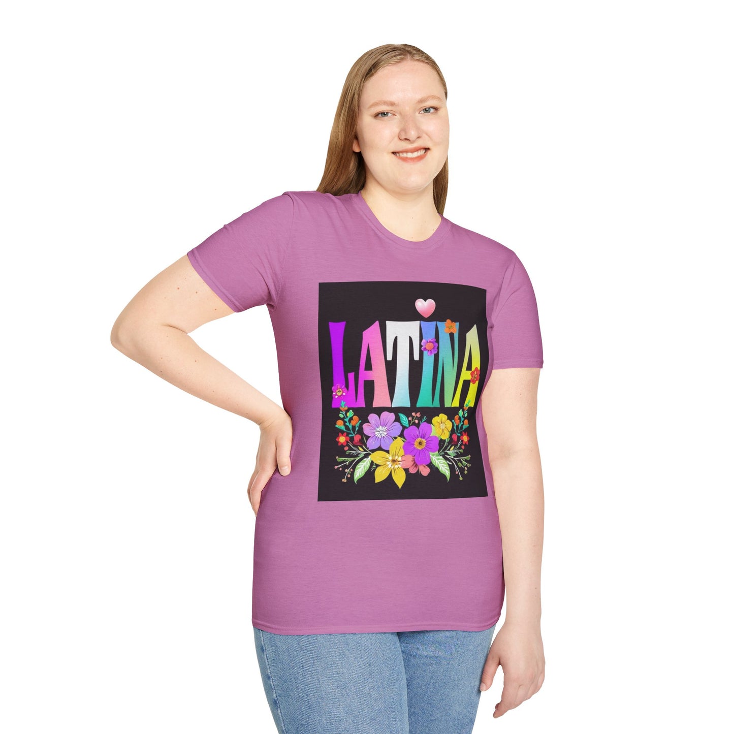Colorful Latina Floral T-Shirt, Unisex Tee, Pride Shirt, Floral Graphic Tee, Gift for Her, Summer Style, Celebration Shirt