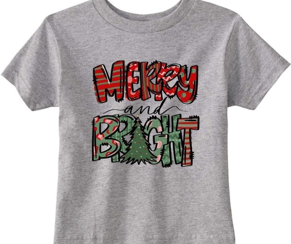 Merry And Bright Christmas Kid T-Shirt