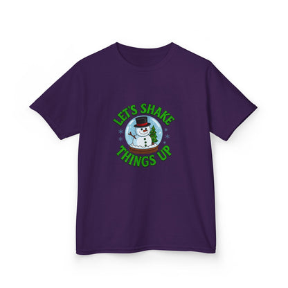 Snowman Dino Globe Kids Christmas Tee