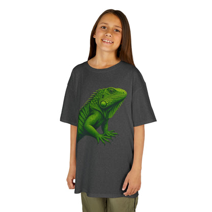 Green Iguana Kids Tee - Fun Shirt for Nature Lovers, Birthday Gift, Summer Wear, Animal Lovers, Eco-Friendly Clothing