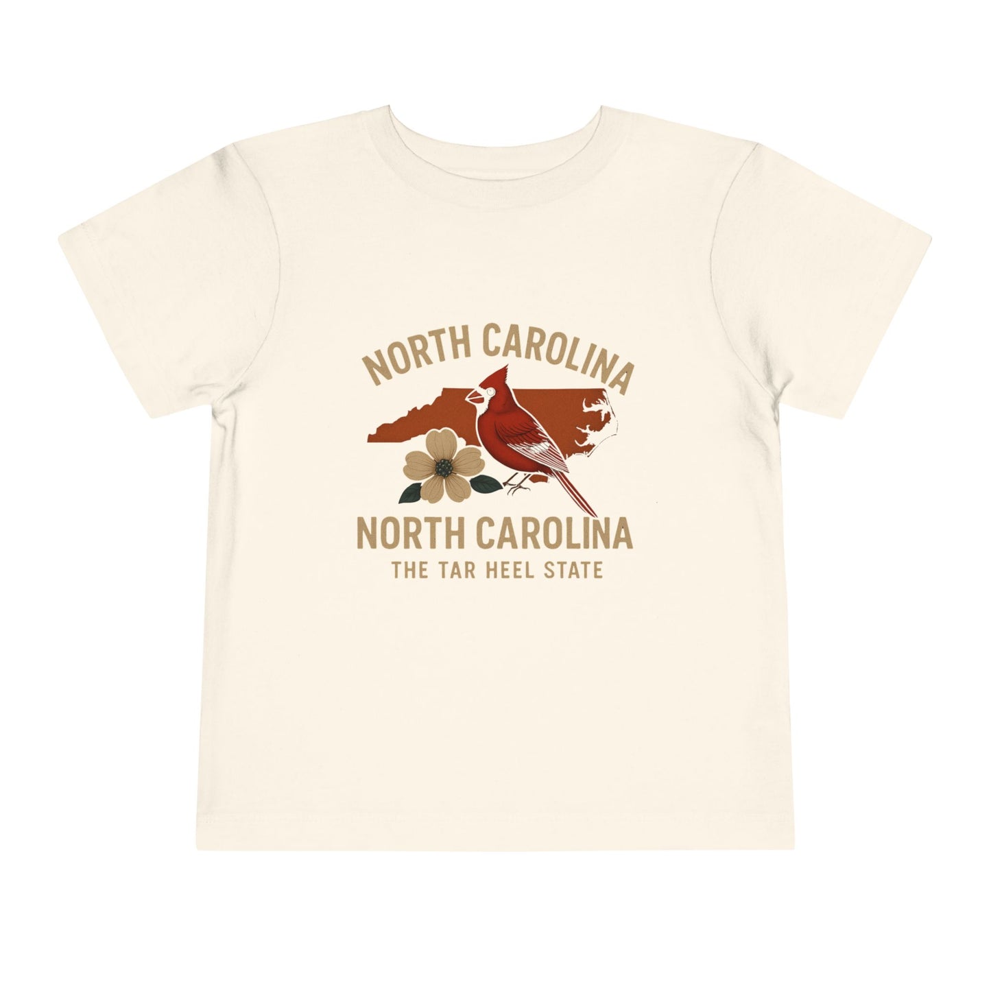 Toddler Tee - NC Cardinal and Dogwood Flower Design