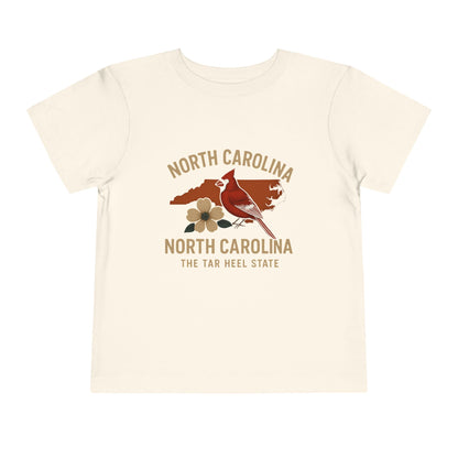 Toddler Tee - NC Cardinal and Dogwood Flower Design