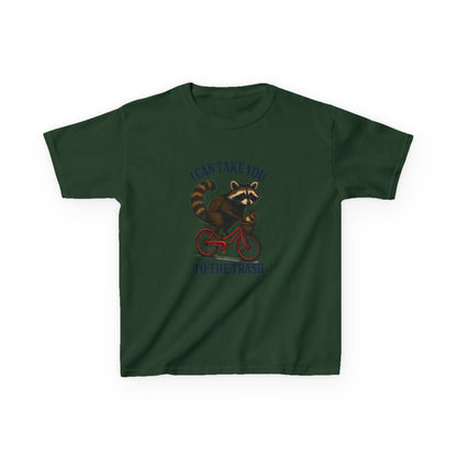 Raccoon Trash Ride Christmas Kids Tee