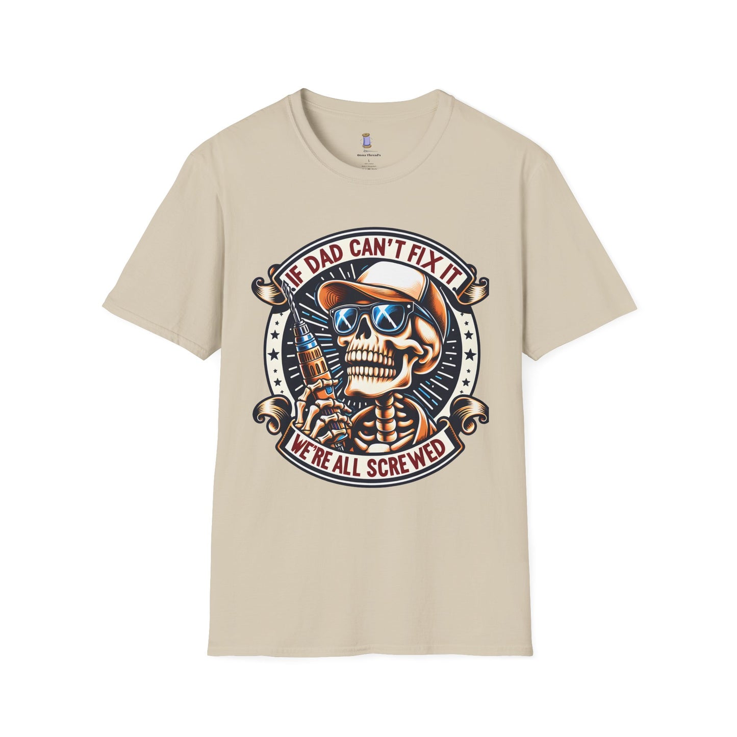 Cool Dad Skull T-Shirt | Funny Gift for Dads | Perfect for Birthdays, Father's Day, Casual Wear, Family Gatherings, Halloween