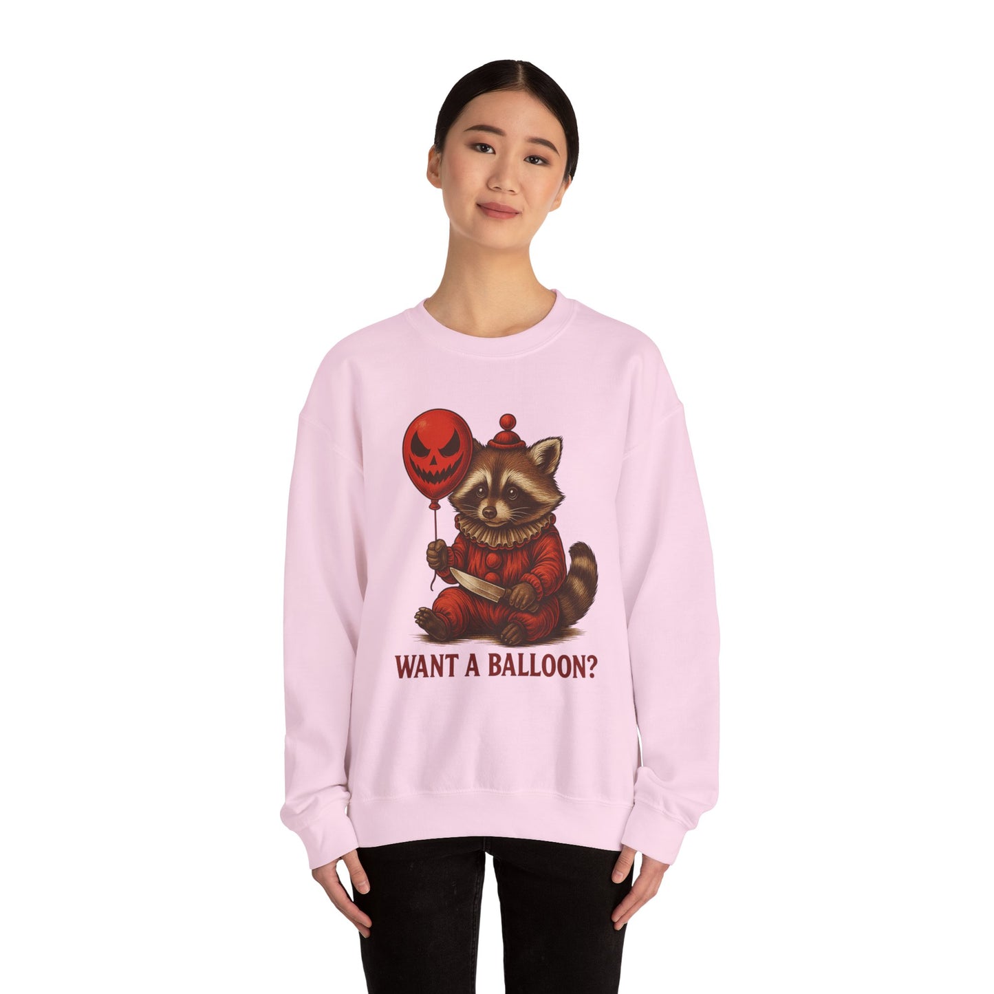 Creepy Clown Raccoon Halloween Sweatshirt