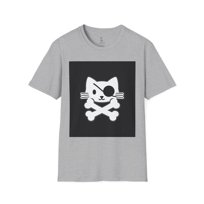 Pirate Cat Unisex T-Shirt, Playful Tee, Gift for Cat Lovers, Cute Animal Shirt, Fun Fashion for Parties, Casual Wear