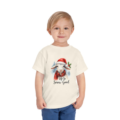 Up to Snow Good Goat Toddler Christmas Tee