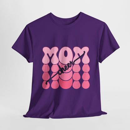 MOM Cheer – Pink Bubble Letter Spirit Tee