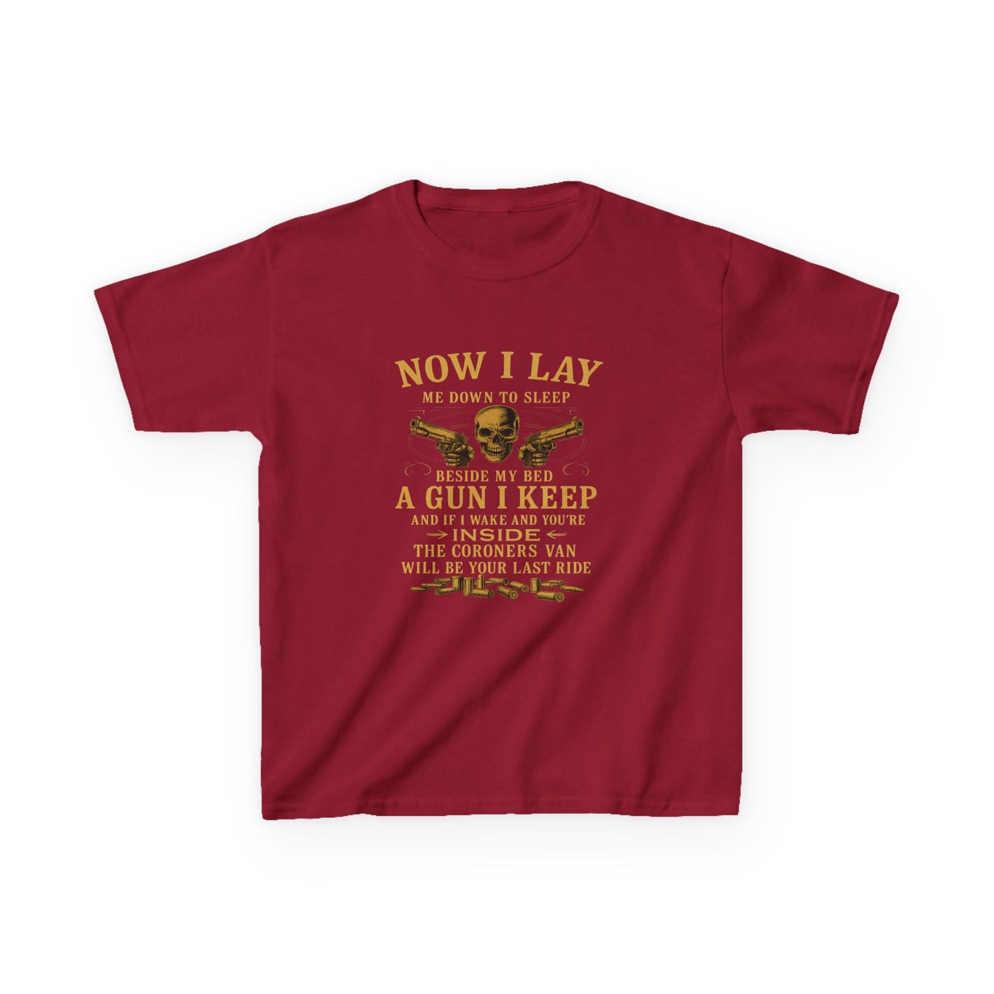 Now I Lay Me Down: Skull & Guns Kids Tee