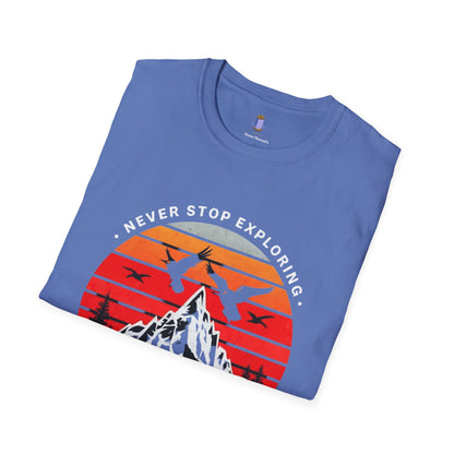 Adventure Awaits T-Shirt | Unisex Softstyle Tee | Perfect for Travel Lovers, Outdoor Adventures, Camping, Nature Gifts, Explore