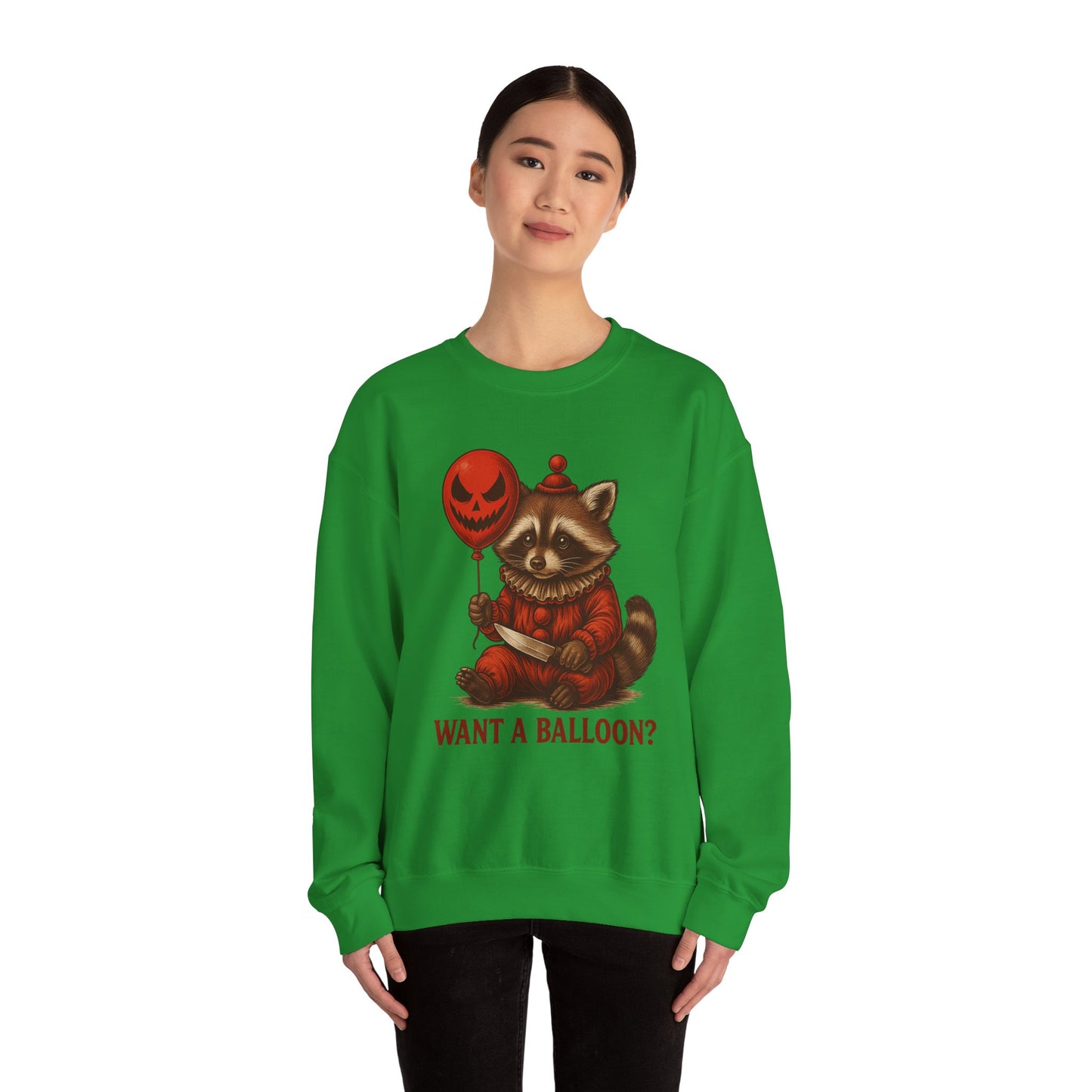 Creepy Clown Raccoon Halloween Sweatshirt
