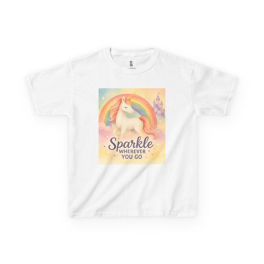 Kids Tee sprinkle where ever you go unicorn in the clouds
