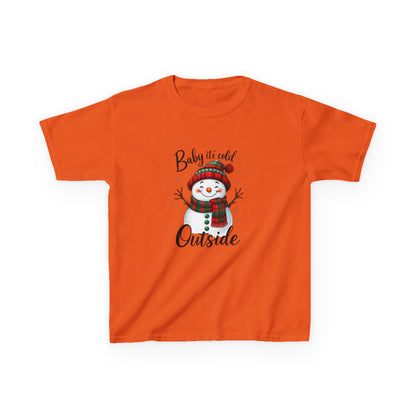 Baby It's Cold Outside Snowman Dinosaur Kids Tee
